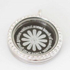 There is no great genius without a touch of madness - Locket and Plate Set
